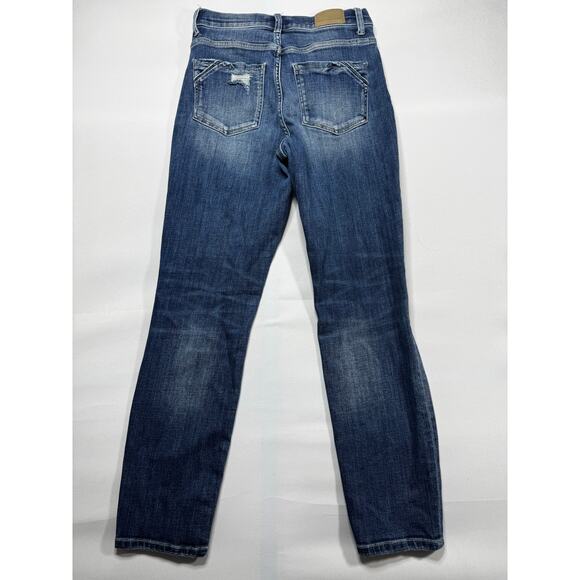 Buckle Black Women's Distressed Blue Stretch Denim Mom Jeans - Size 26 (27x28) - Picture 2 of 6